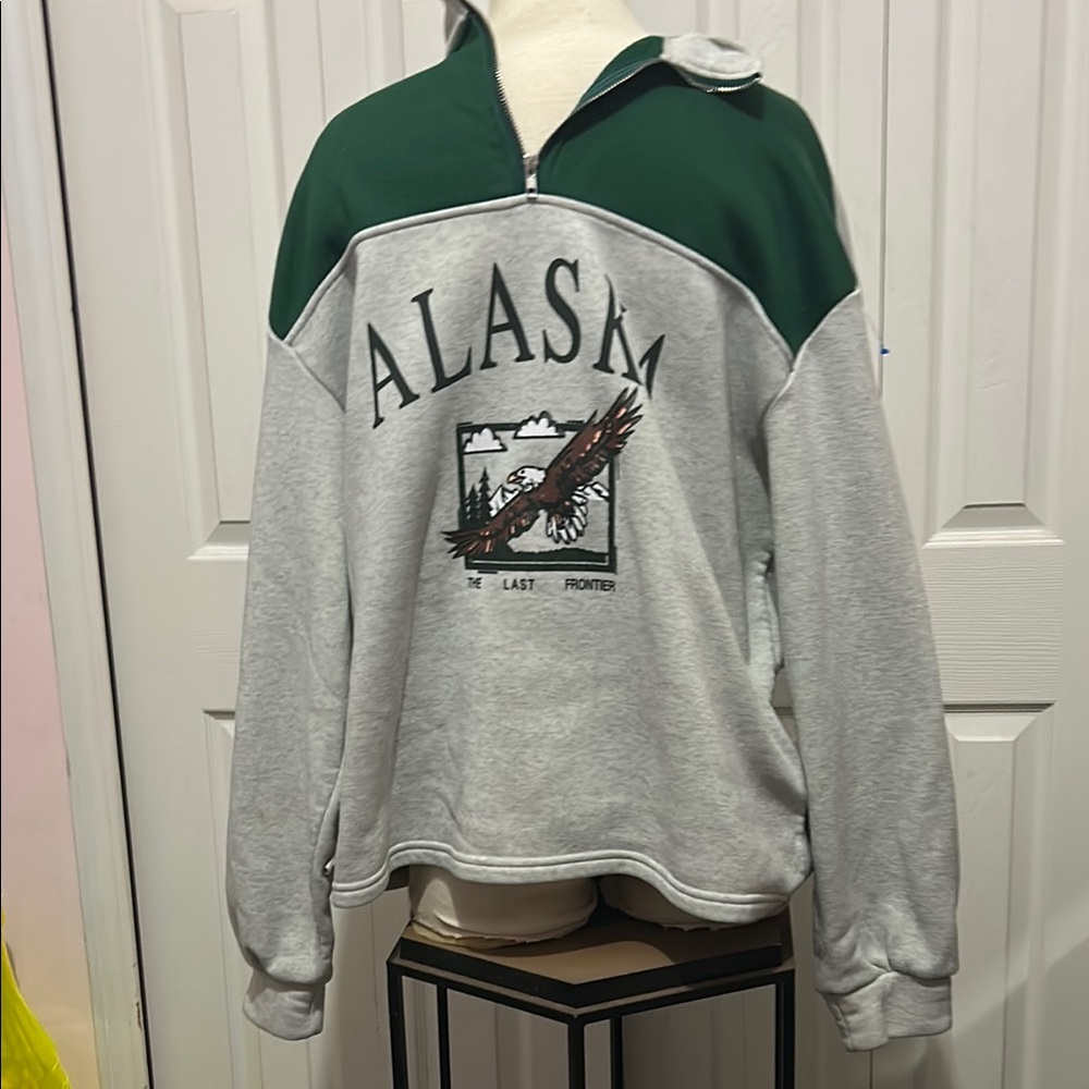 Gray and Green Alaska Pullover